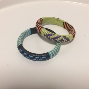 Set of (2) Braided Aztec Bangles